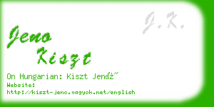 jeno kiszt business card